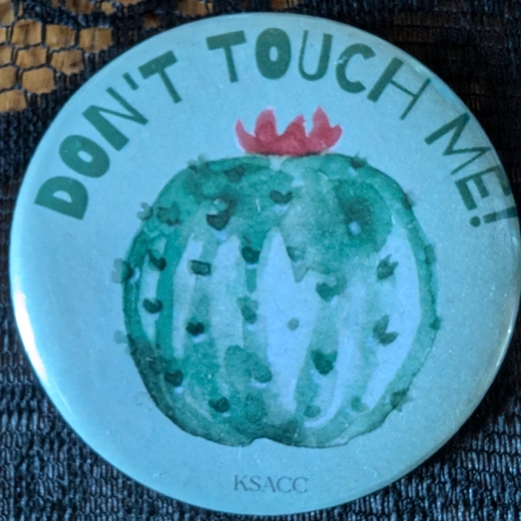 "Don't Touch Me" Cactus Flower Button - Picture 2 of 6
